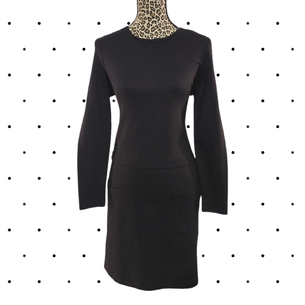 NWT French Connection Black Long Sleeve Dress (6)